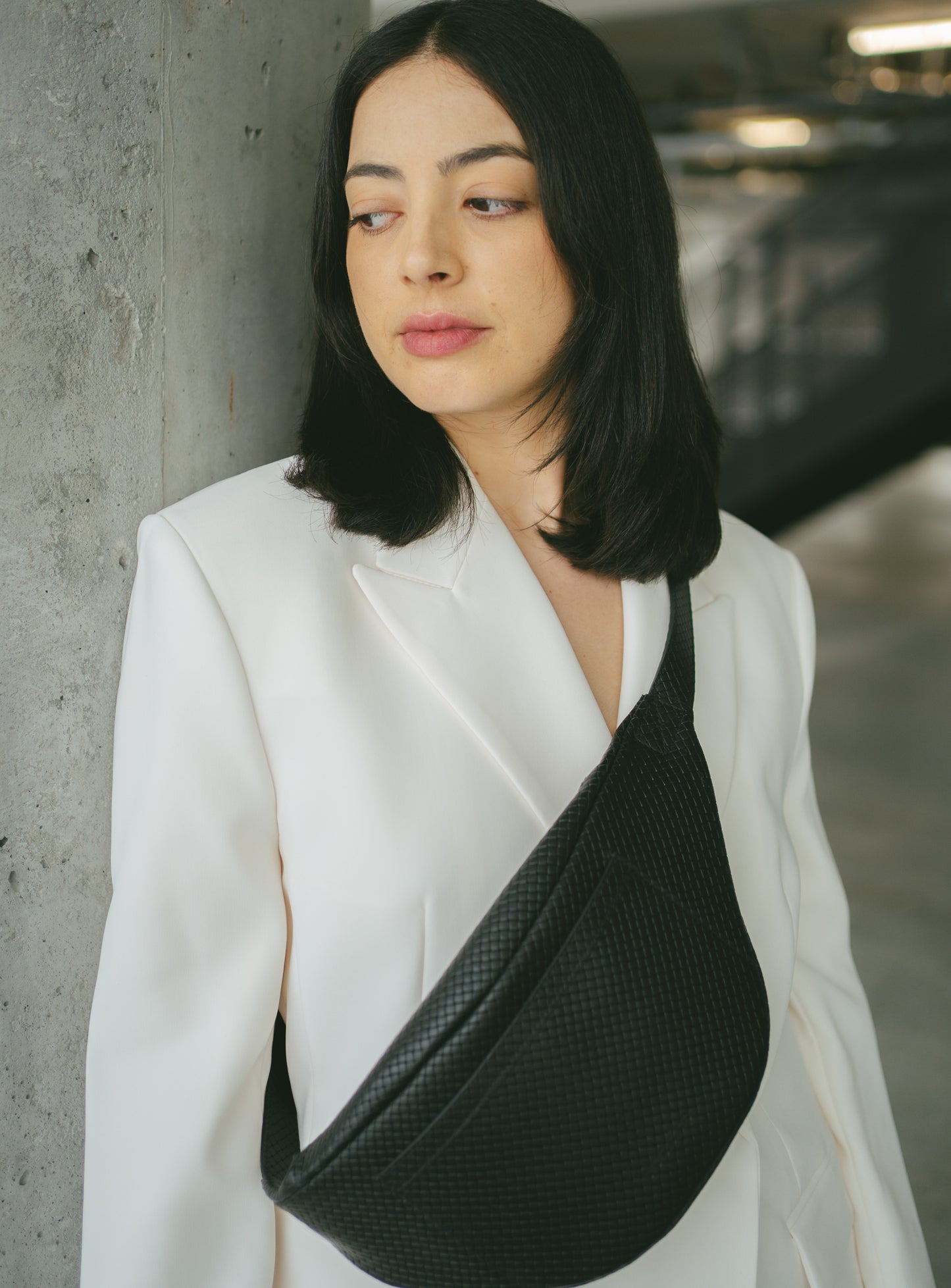 Sac Banane Orti tressé noir