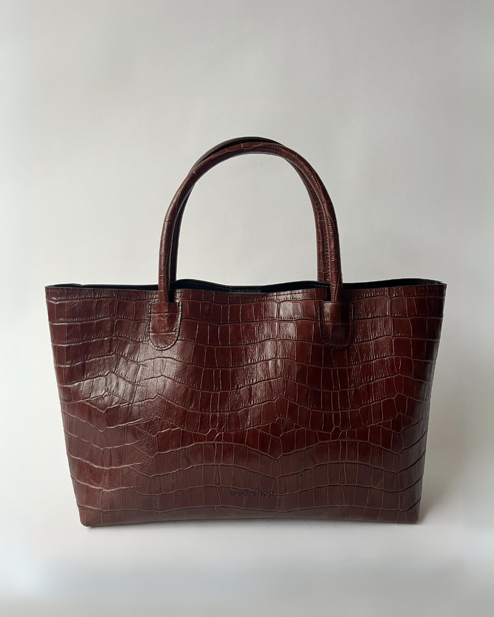 Brown crocodile bag sale