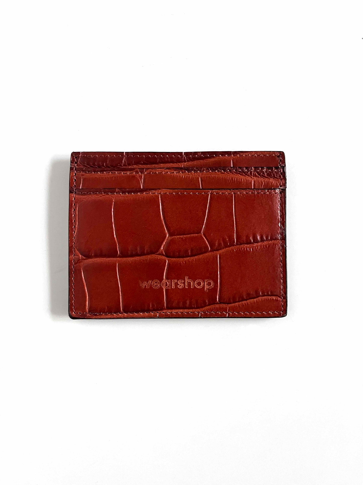 Porte-cartes en havana croco embossé