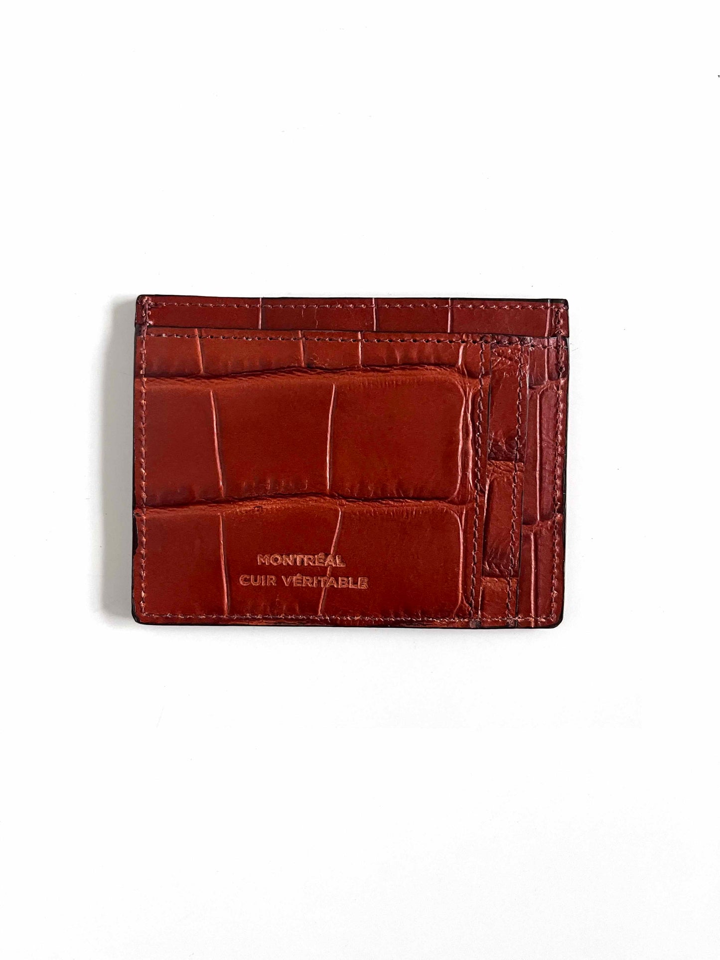 Porte-cartes en havana croco embossé