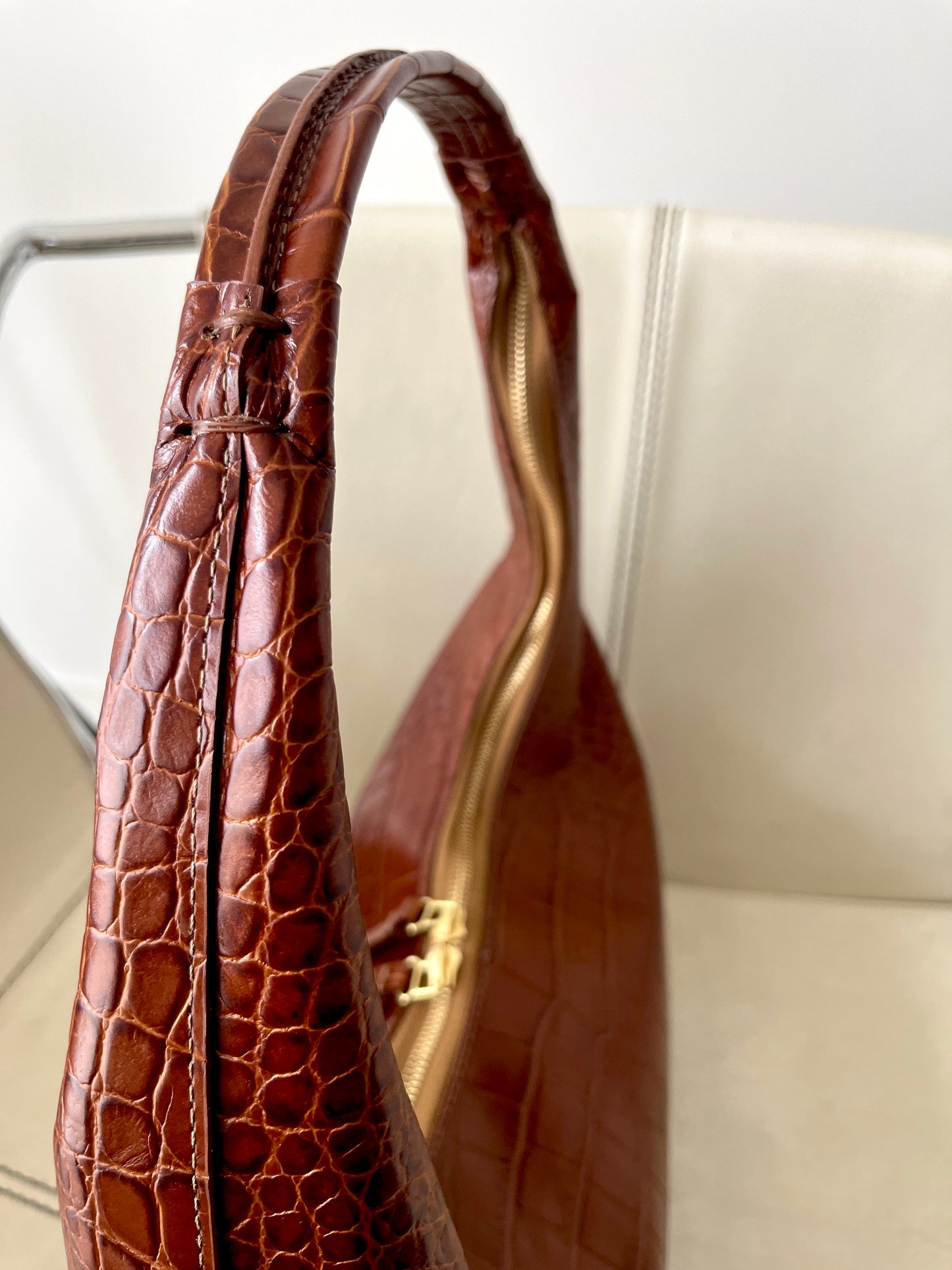 Riviera Shoulder Hobo in Havana Croco