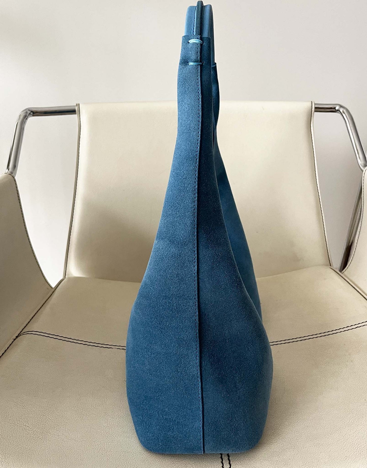 New- Riviera Shoulder Hobo in Cashmere Blue Suede