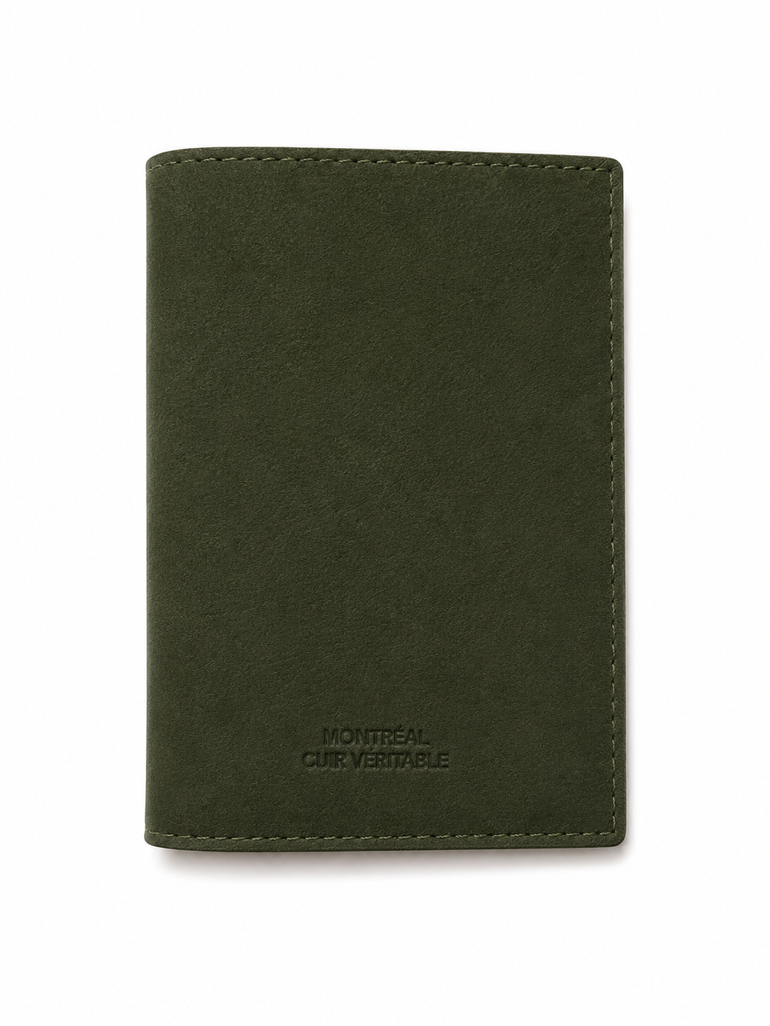 Passport Case in Deep Khaki Suede