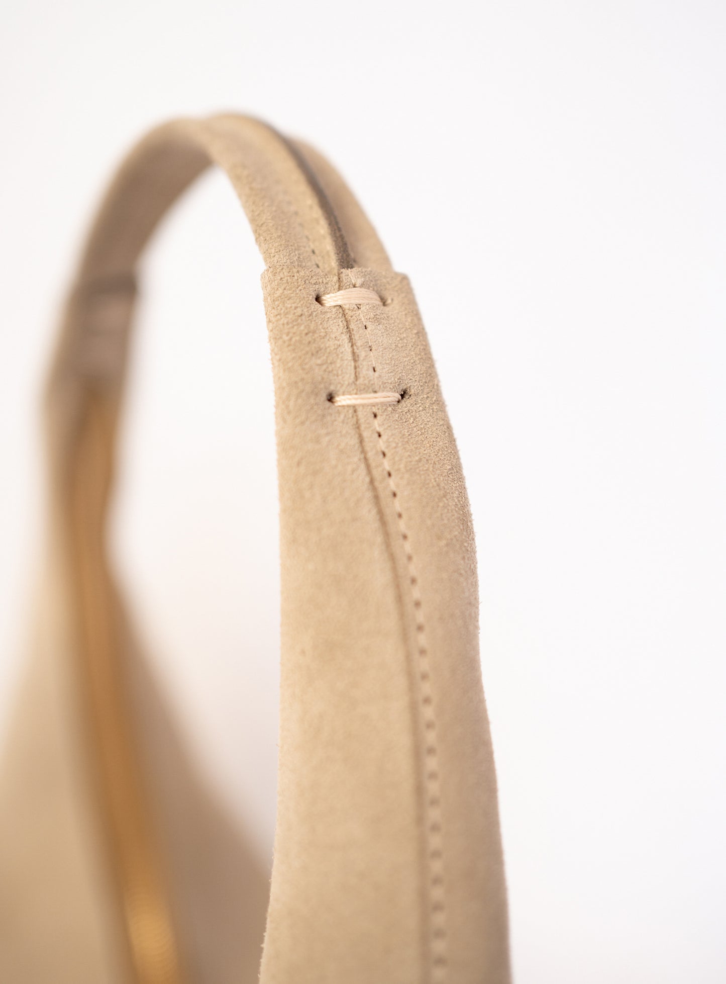 Riviera Shoulder Hobo in Crema Suede