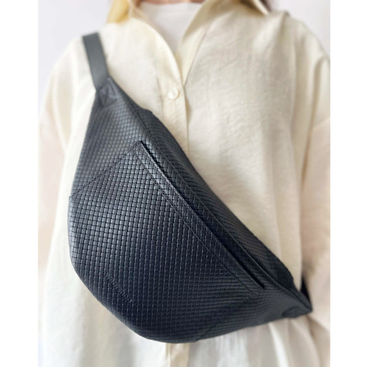 Sac Banane Orti tressé noir