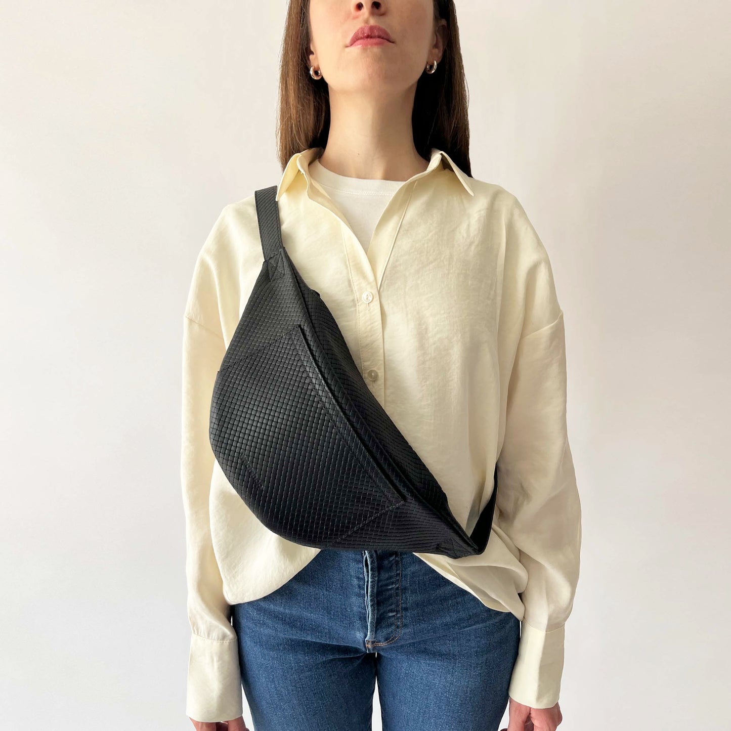 Sac Banane Orti tressé noir