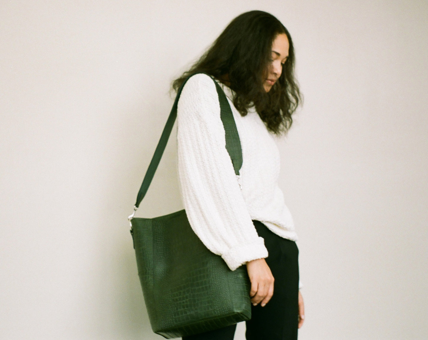 The Meletti bag in Croco Green