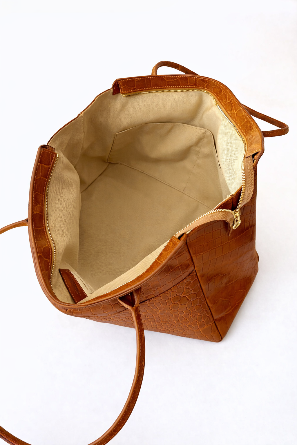 Sac L'Editrice en croco havane