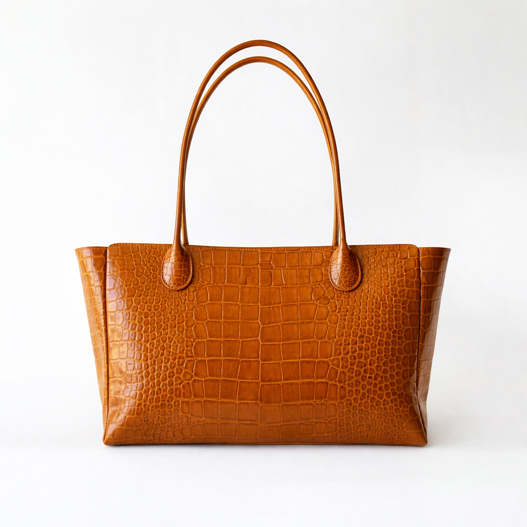 Sac L'Editrice en croco havane