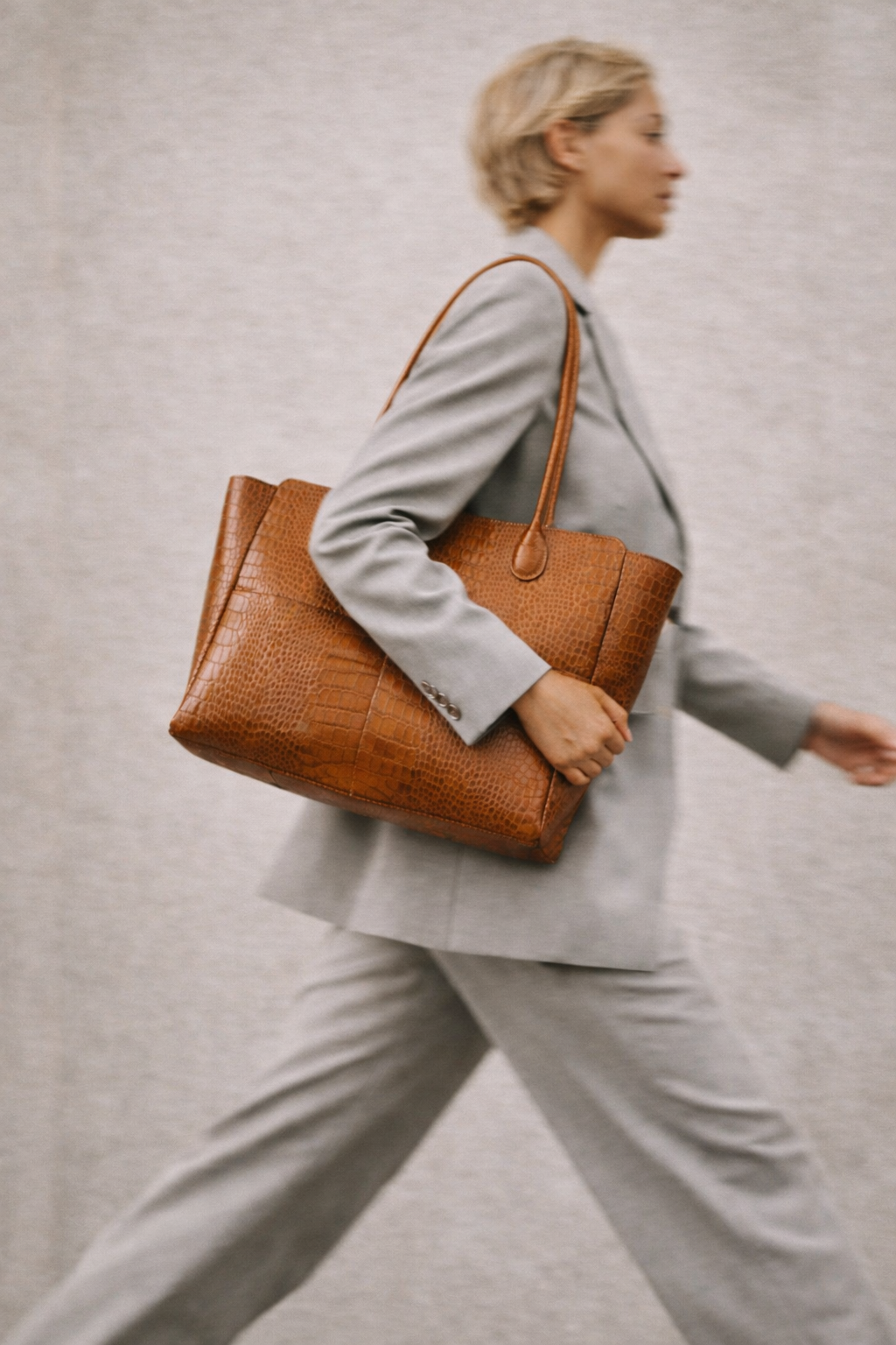 Sac L'Editrice en croco havane