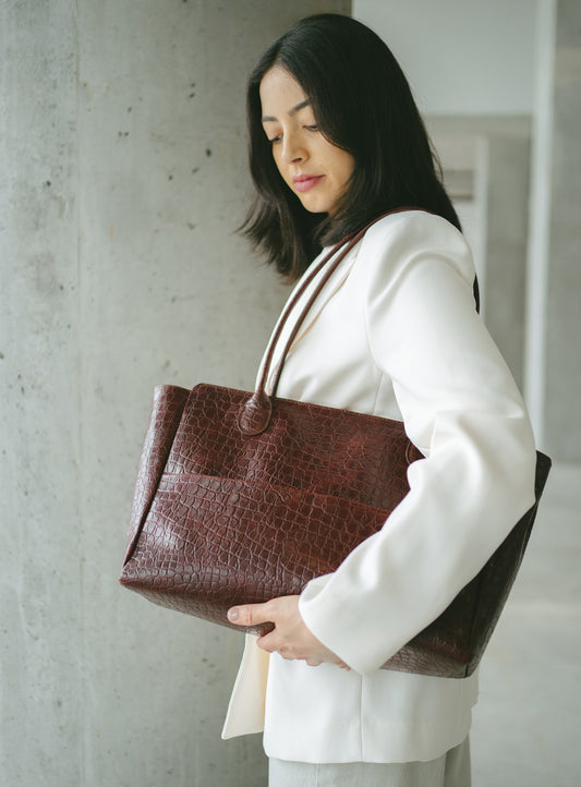 L'Editrice Bag in Brown Croco