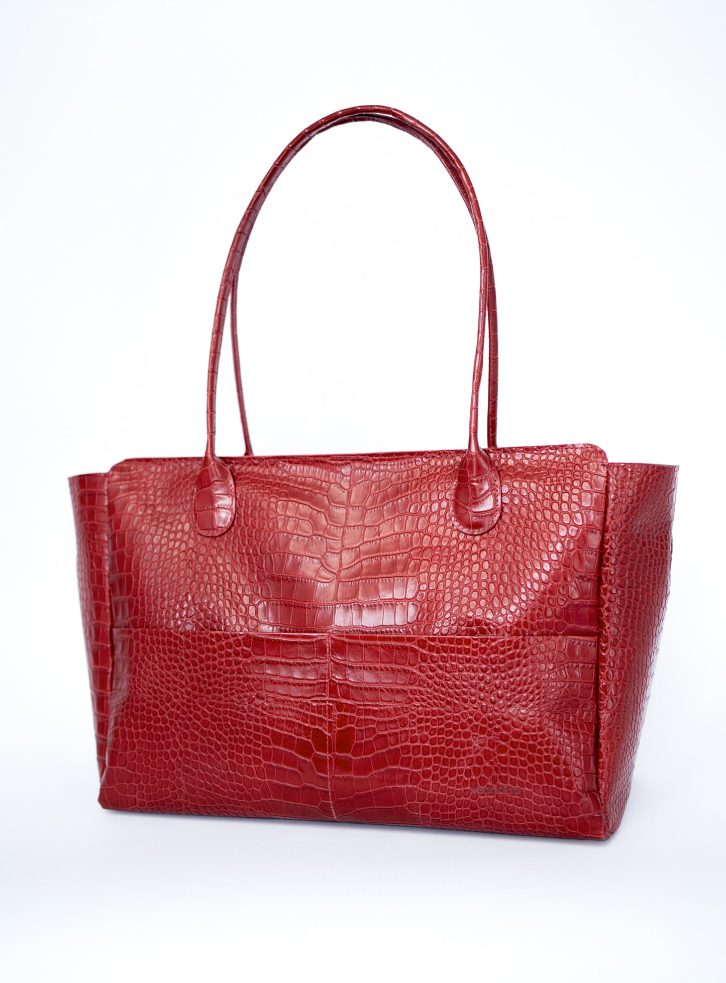 Sac L'Editrice en croco rouge