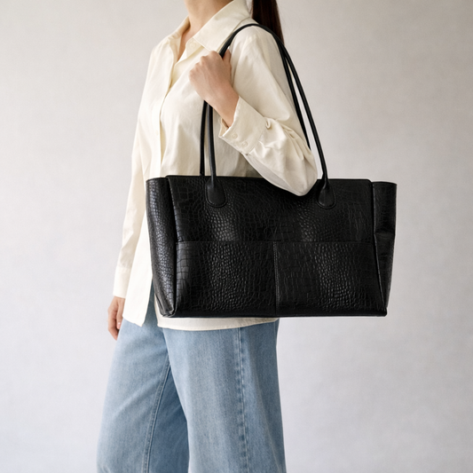 L'Editrice Bag in Black Croco