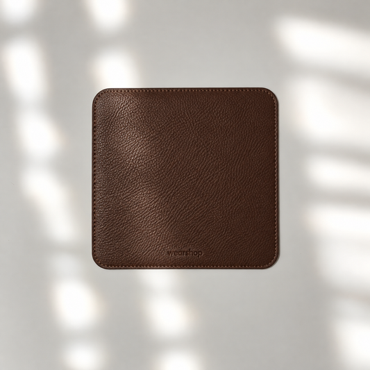 Tapis de souris en cuir en brun