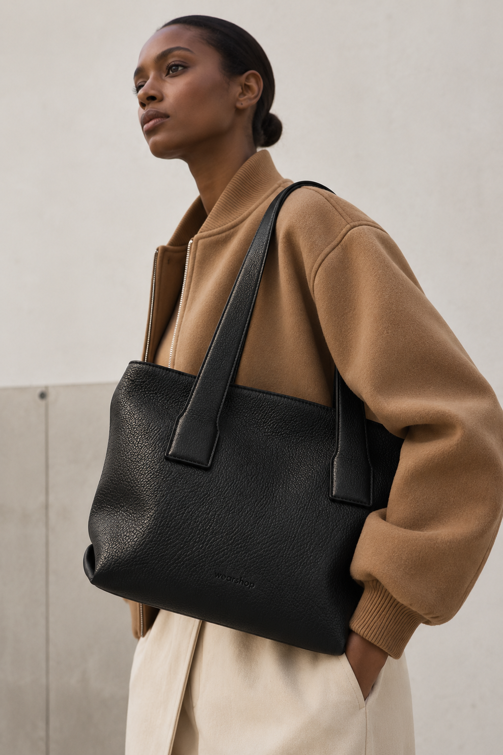 Leila Soft Tote Black
