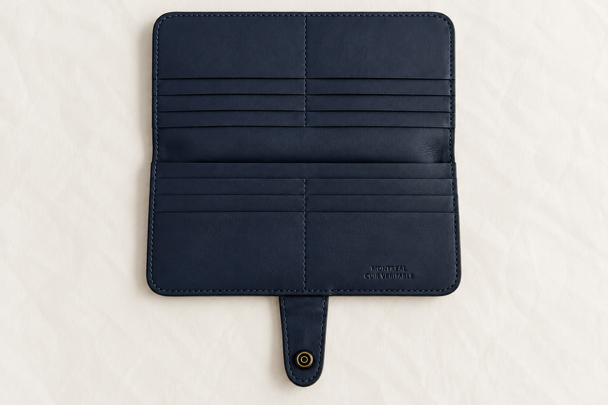 Minimal Continental Wallet in Navy
