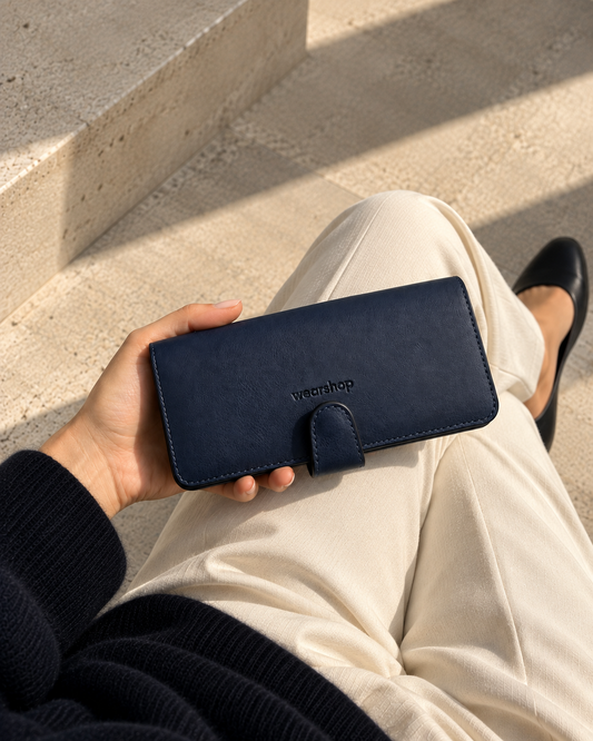 Minimal Continental Wallet in Navy