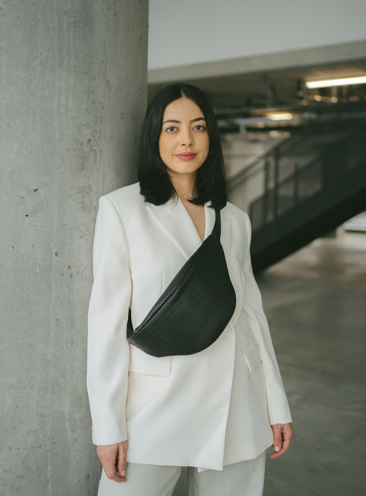 Sac Banane Orti tressé noir