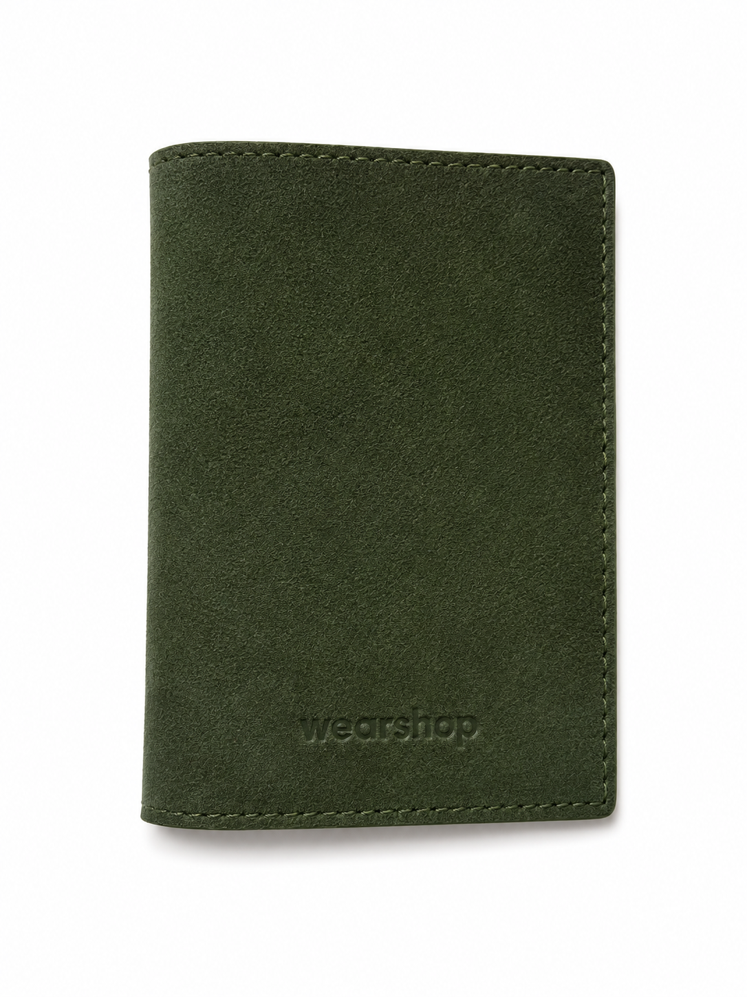 Passport Case in Deep Khaki Suede