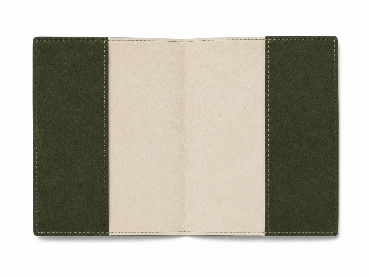 Passport Case in Deep Khaki Suede