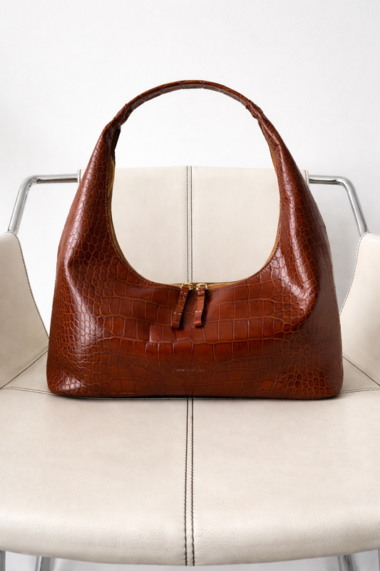 Riviera Shoulder Hobo in Havana Croco