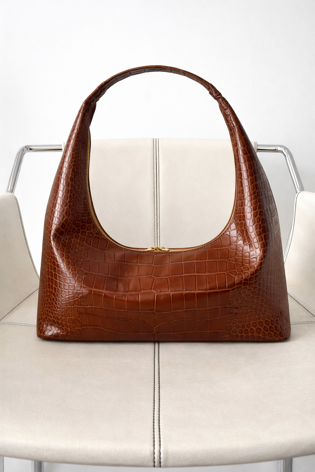 Riviera Shoulder Hobo in Havana Croco