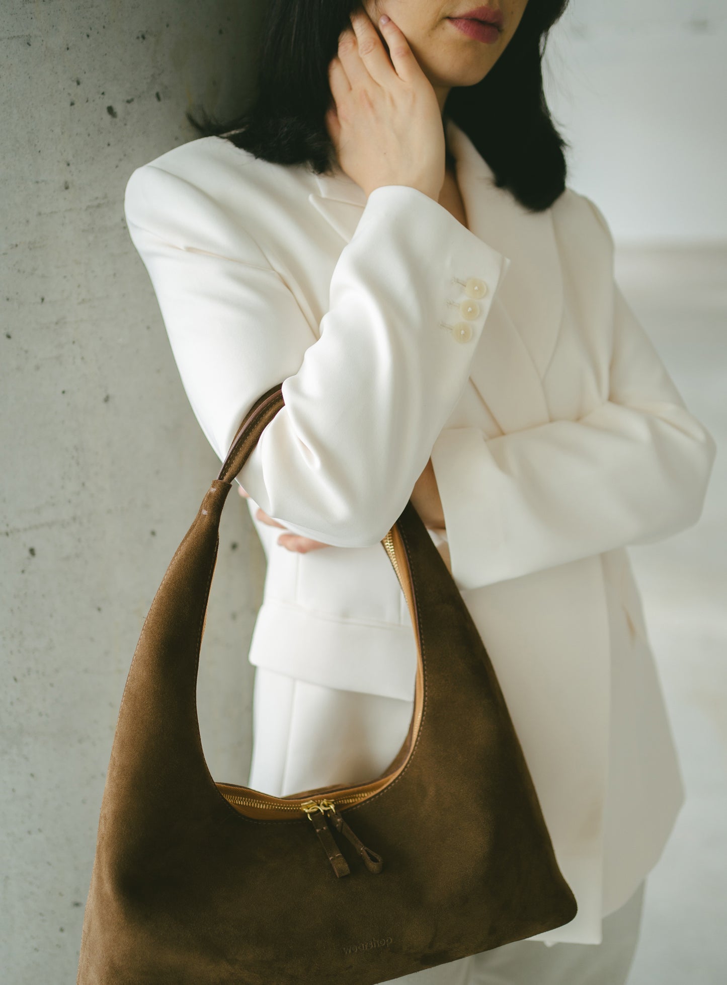 Sac hobo Riviera en suède brun