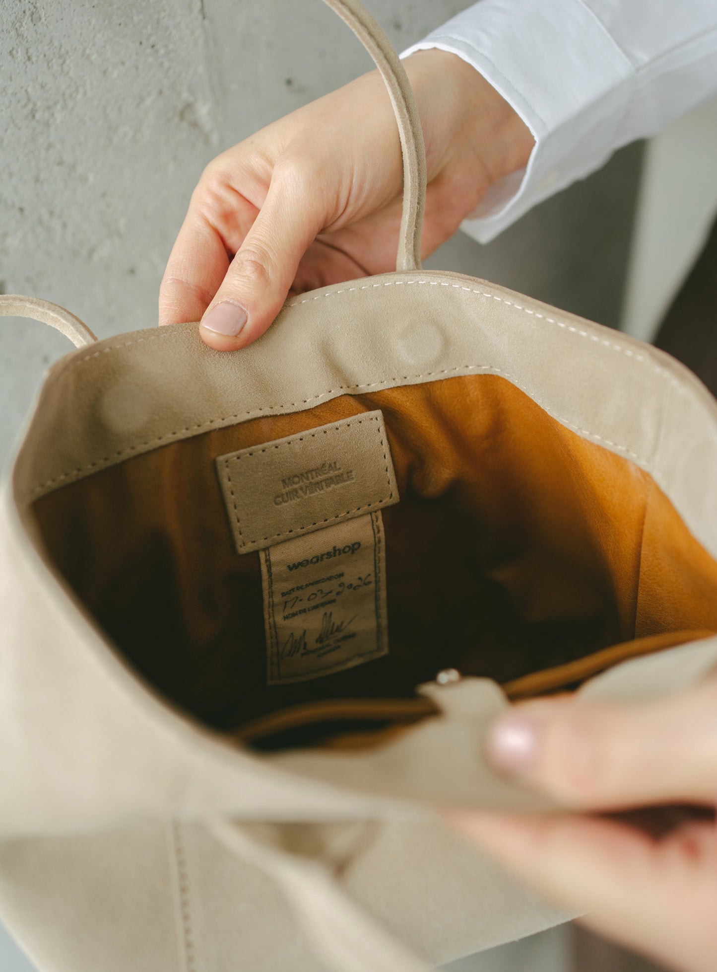 Sac Sophie en suède crème