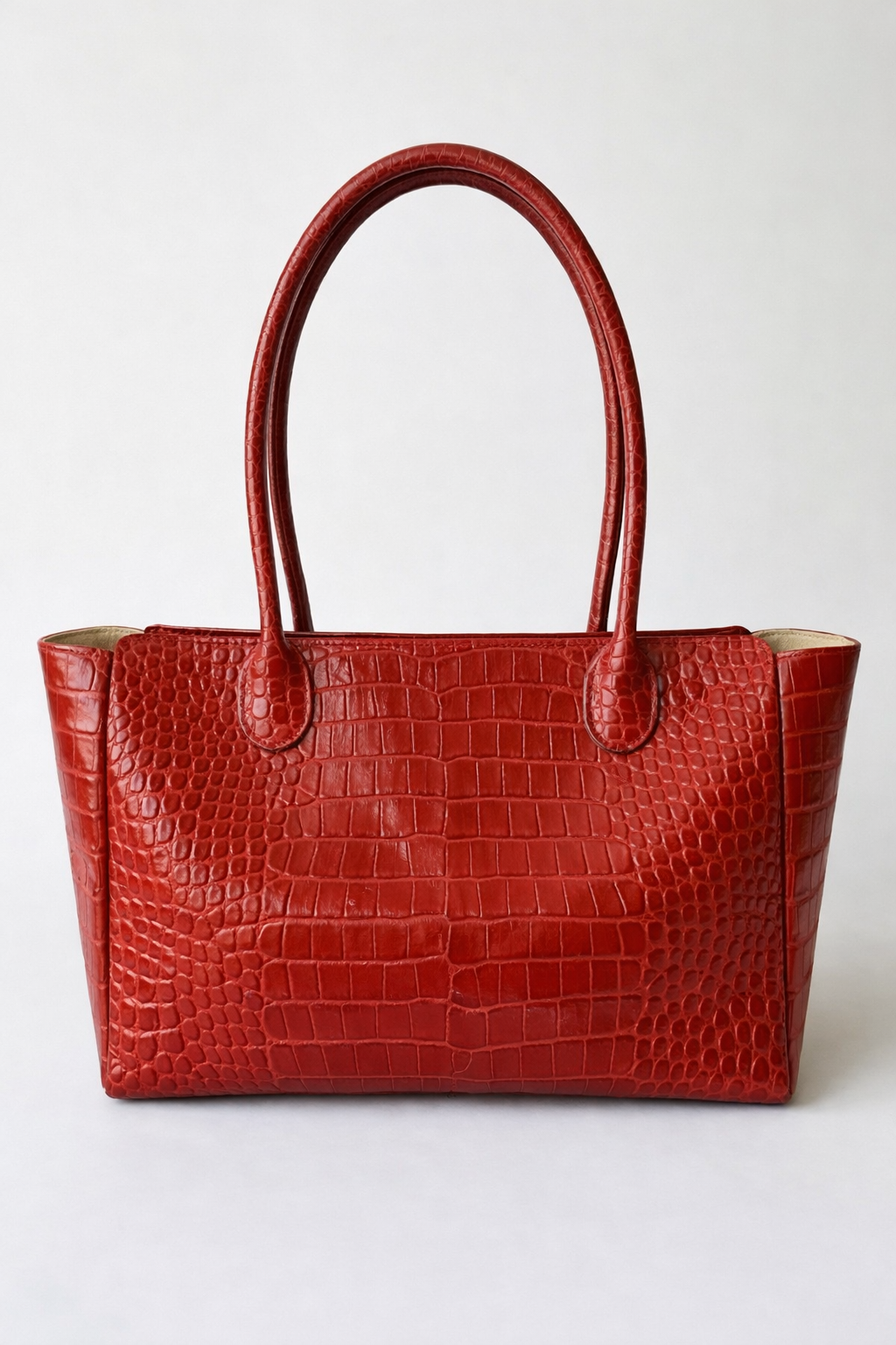 Sac L'Editrice en croco rouge