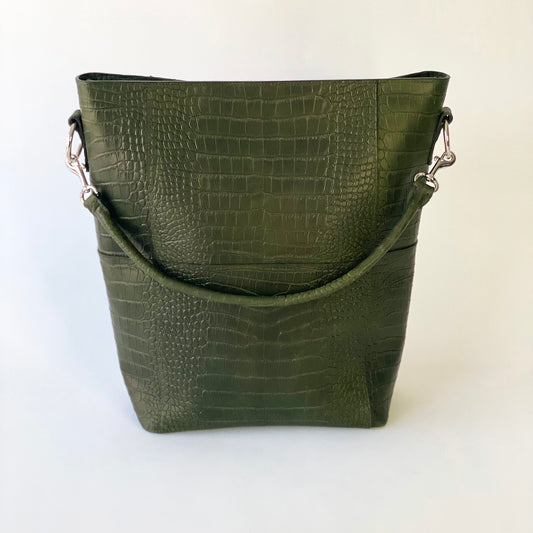 The Meletti bag in Croco Green