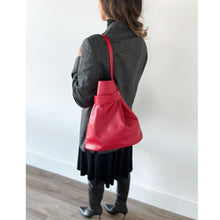 Load image into Gallery viewer, The Navona Bucket Bag in Cranberry Red
