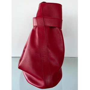 The Navona Bucket Bag in Cranberry Red
